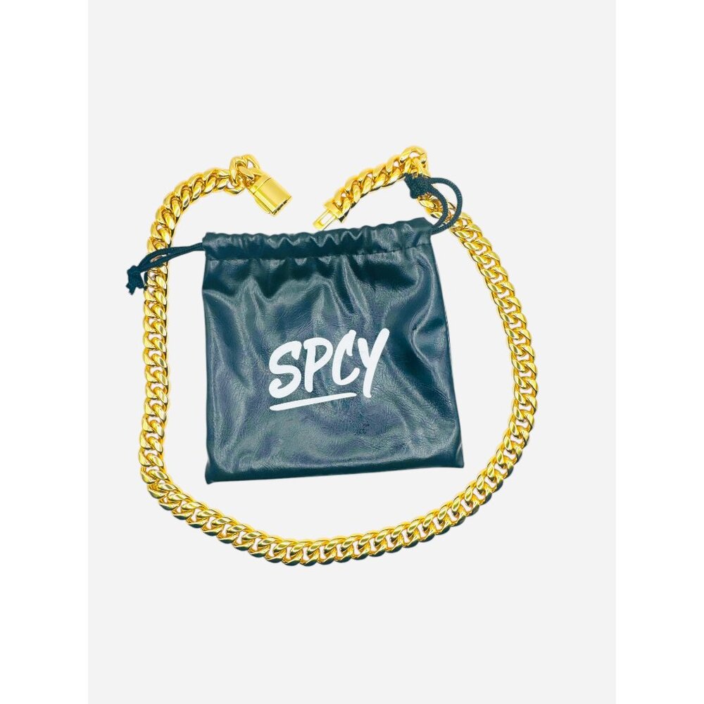 SPCY Gold Cuban Link Chain Necklace 20 Inches With Durable Clasp & Gift Box - Picture 6 of 7